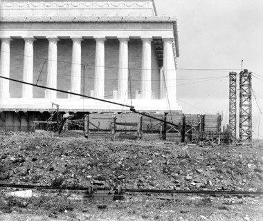 Washington D.C. History - Lincoln Memorial under construction circa 1916.