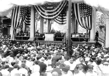 Patriotic event at Arlington National Cemetery circa 1919.