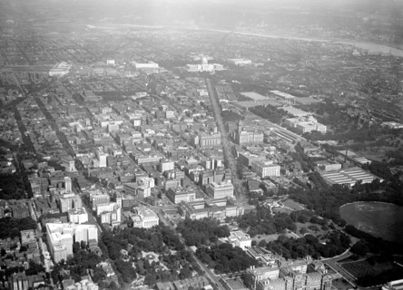 Washington D.C. History - Aerial view of Washington D.C. circa 1919 .