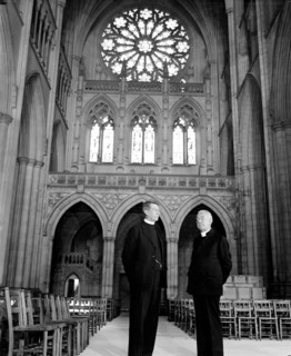 Washington Cathederal in Washington D.C. - The Right Rev. James E. Freeman (r) Bishop of Washington, and the very Rev. Noble. C. Powell, D.D. (l) circa September 14, 1937.