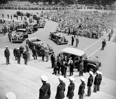 King and Queen of England (Great Britain) visiting Washington D.C. circa 1938 or 1939 .