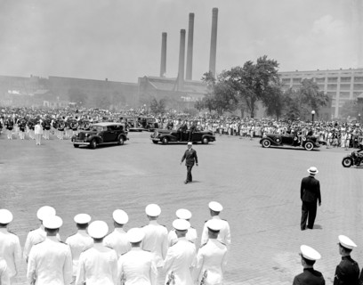 King and Queen of England (Great Britain) visiting Washington D.C. circa 1938 or 1939 .