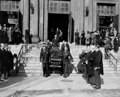 The body of the late Supreme Court Justice Pierce Butler being carried from St. Matthew's Cathedral here today following a high mass of requiem circa November 1939 .