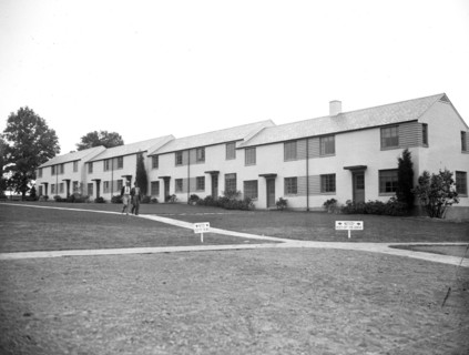 Low-rent housing project completed, Berwyn Heights, MD built by the Resettlement Administration circa 1936.