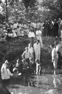 Baptism near Mineola, Texas circa Summer 1935.