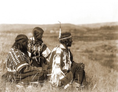 Edward S. Curtis Native American Indians - Overlooking the camp--Piegan Indians circa 1910.