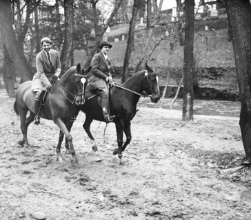 Eleanor Roosevelt on horseback circa 1933.