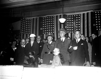 Franklin D. Roosevelt - President Roosevelt and the first lady attend a society circus at Fort Myer VA circa 1933.