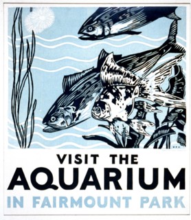 Visit the aquarium in Fairmount Park circa 1937.