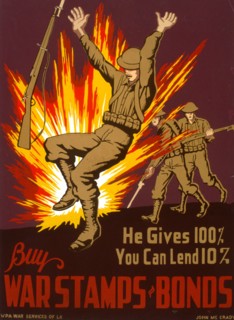 He gives 100%, you can lend 10% Buy war stamps & bonds  circa 1943.