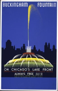 Buckingham Fountain on Chicago's lake front, world's largest and most beautiful illuminated fountain ... 1939 .