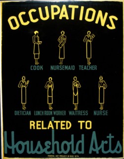 Occupations related to household arts circa 1938.