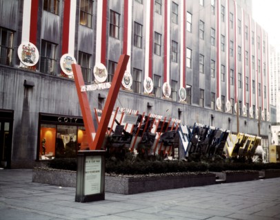 United Nations exhibit by OWI in Rockefeller Plaza, New York, N.Y. View of entrance from 5th Avenue - March 1943.