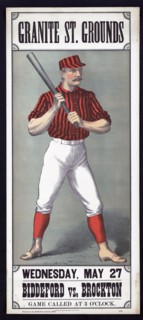 Biddeford vs. Brockton Granite St. grounds, Wednesday, May 27 circa 1885.