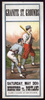 Biddeford vs. Portland Granite St. grounds, Saturday, May 30th circa 1885.