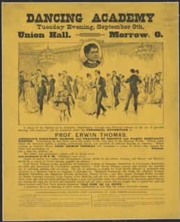Dancing Academy Union Hall, Morrow, O., Tuesday evening, September 9th circa 1884-1890.