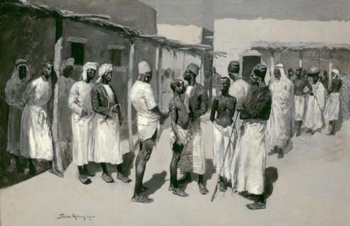 1893 Art Work -  Slave Market - Frederic Remington.