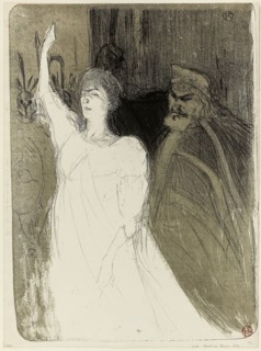 1893 Art Work -  Bartet and Mounet-Sully; in Antigone - Henri de Toulouse-Lautrec.