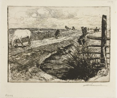 1892 Art Work -  Road in the Marais; Vendee - Louis Auguste Lepère.
