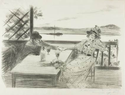 1893 Art Work -  The Arbor - Jean Louis Forain.