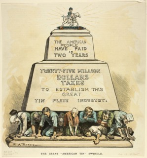 1892 Art Work -  The Great American Tin Swindle -William Allen Rogers.