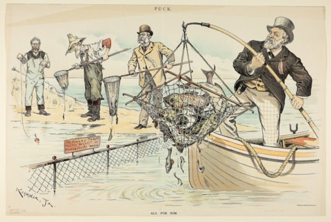 1892 Art Work -  All for Him - Joseph Keppler.