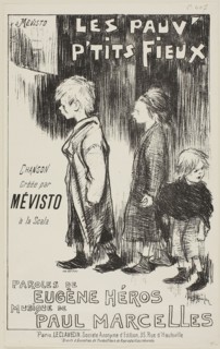 1892 Art Work -  Les Pauv' P'tits Fieux -  Theophile-Alexandre Pierre Steinlen.