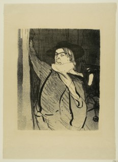 1893 Art Work -  Aristide Bruant; from Le Cafe-Concert - Henri de Toulouse-Lautrec.