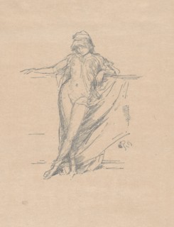 1893 Art Work -  Little Draped Figure; Leaning - James McNeill Whistler.