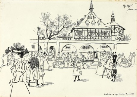 1893 Art Work -  Sketch in the Midway Plaisance - Philip William May.