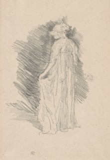 1893 Art Work -  The Draped Figure; Back View - James McNeill Whistler.