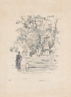 1893 Art Work -  The Steps; Luxembourg - James McNeill Whistler.