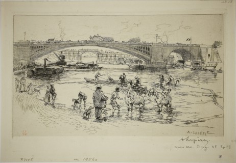1892 Art Work -  At the Pont Sully - Louis Auguste Lepere.