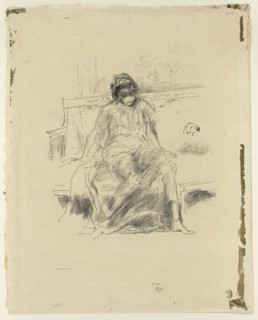 1893 Art Work -  The Draped Figure; Seated - James McNeill Whistler.