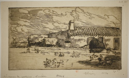 1892 Art Work -  Fisher's House; St. Jean-de-Mont - Louis Auguste Lepère.