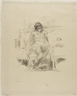 1893 Art Work -  The Draped Figure; Seated - James McNeill Whistler.