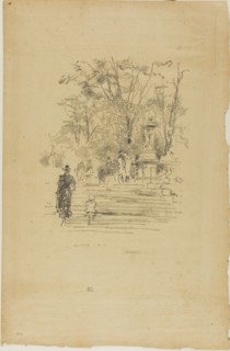 1893 Art Work -  The Steps; Luxembourg - James McNeill Whistler.
