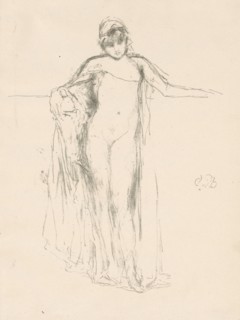 1893 Art Work -  Draped Model; Standing - James McNeill Whistler.