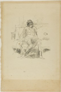 1893 Art Work -  The Draped Figure; Seated - James McNeill Whistler.