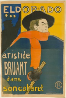 1892 Art Work -  Eldorado: Aristide Bruant - Henri de Toulouse-Lautrec.