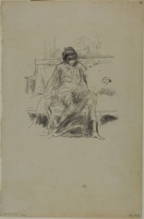 1893 Art Work -  The Draped Figure; Seated - James McNeill Whistler.