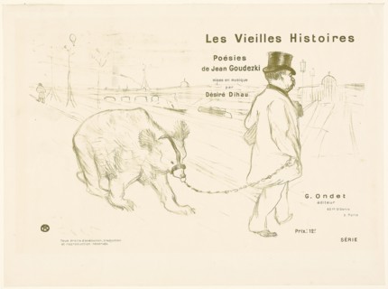 1893 Art Work -  Cover and Frontispiece to Les Vieilles Histoires - Henri de Toulouse-Lautrec.