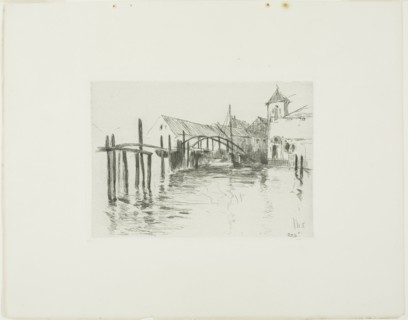 1893 Art Work -  Dock at Newport - John Henry Twachtman.