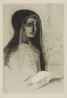 1892 Art Work -  The Book (Saint Theresa) - Odilon Redon.
