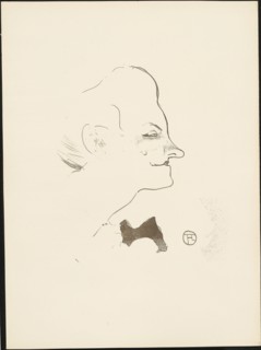 1893 Art Work -  Yvette Guilbert; from Le Cafe-Concert Henri de Toulouse-Lautrec.