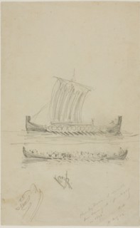 1893 Art Work -  Sketch of Captain Anderson's Sailing Vessel - Anders Zorn.