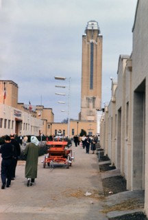 1960 Ft. Worth Stock Show - Will Rogers Memorial Center hosting the Stock show, visitors walking  .