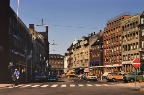 City scene in Aarhus Denmark circa 1970s (possibly 1975).