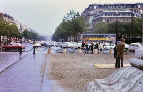 1972 France - (R) - Traffic on the Champs-Élysées in Paris France.