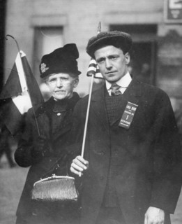 Mother Escorting Son to World War I Camp